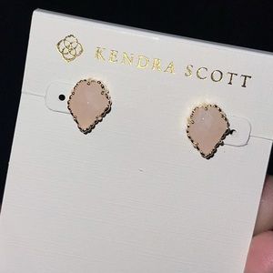 Kendra Scott Gold Tessa Stud Earrings Quartz nwt